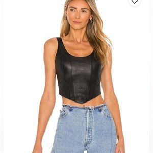 Understated Leather Mustang Bustier - Black Leather - Genuine Leather - like new